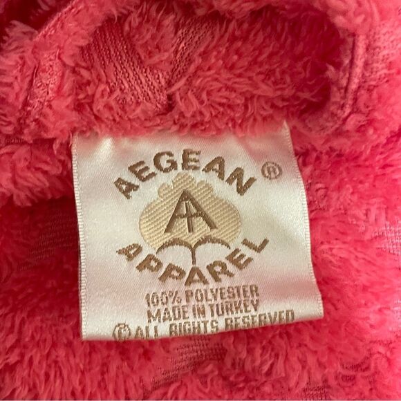 Aegean Short Plush Fuzzy Polkadot Robe Pink OS - Picture 10 of 12